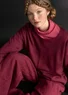 “Asta” woven pants in linen (purple red/striped XS)