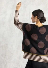 Strickpullunder „Rut“ aus Bio-/Recycling-Baumwolle - schwarz-punkte