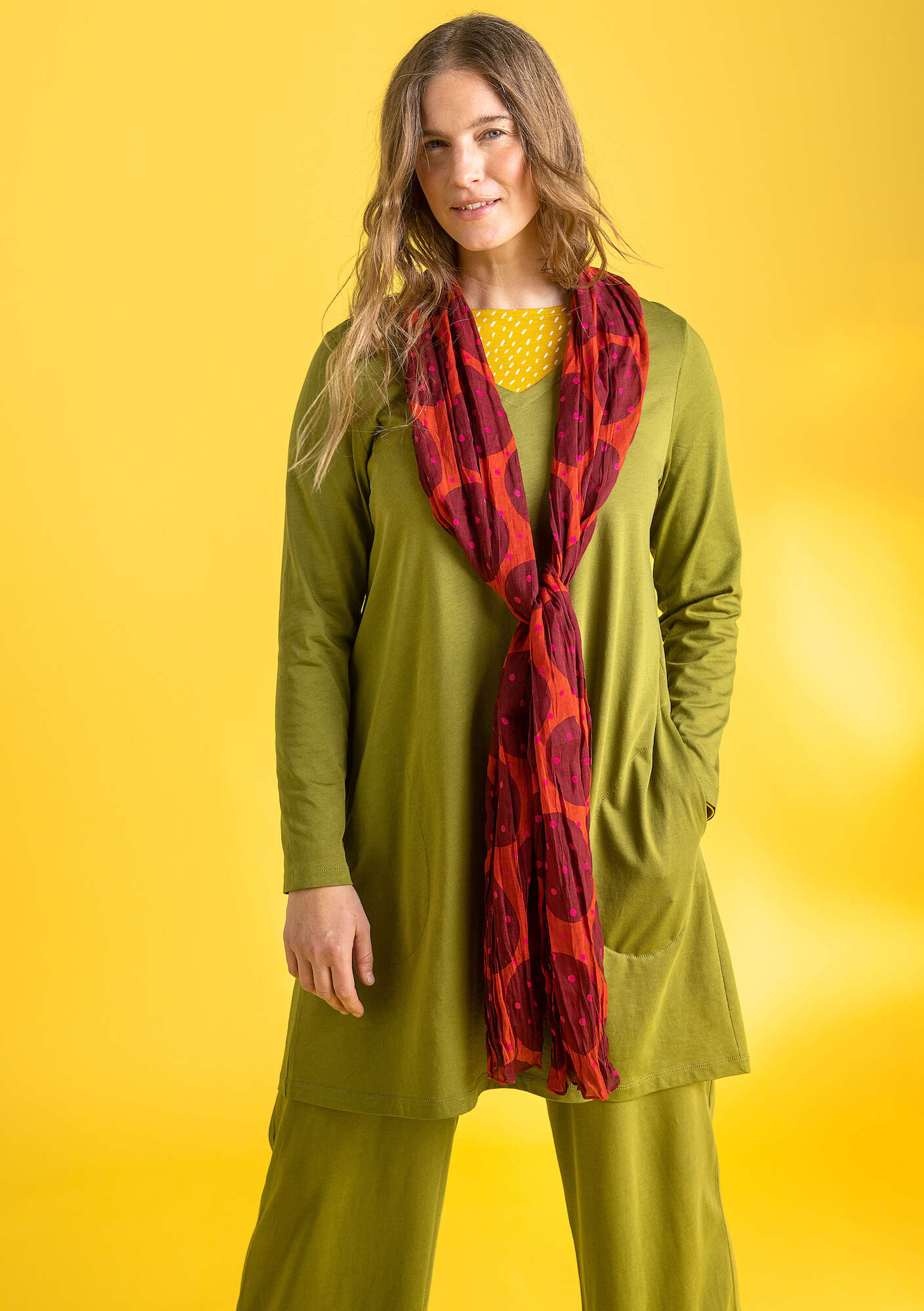 Tunique  Oriana  en jersey de coton biologique/modal vert mousse thumbnail