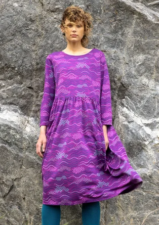 “Dorinda” jersey dress in organic cotton/modal - dark hydrangea