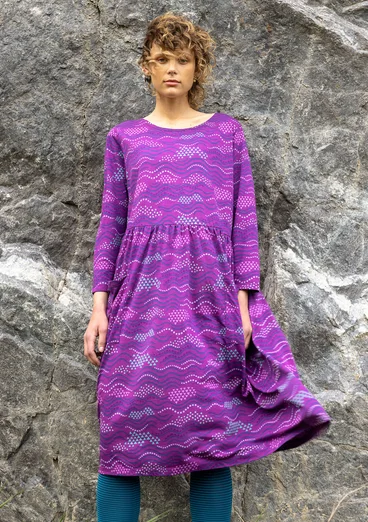 “Dorinda” jersey dress in organic cotton/modal - dark hydrangea