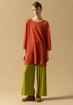 Tunic in a linen/recycled linen knit fabric - tegel