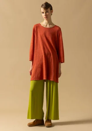 Tunic in a linen/recycled linen knit fabric - brick