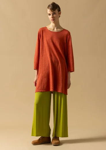 Tunic in a linen/recycled linen knit fabric - brick