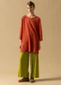 Tunic in a linen/recycled linen knit fabric (brick S)