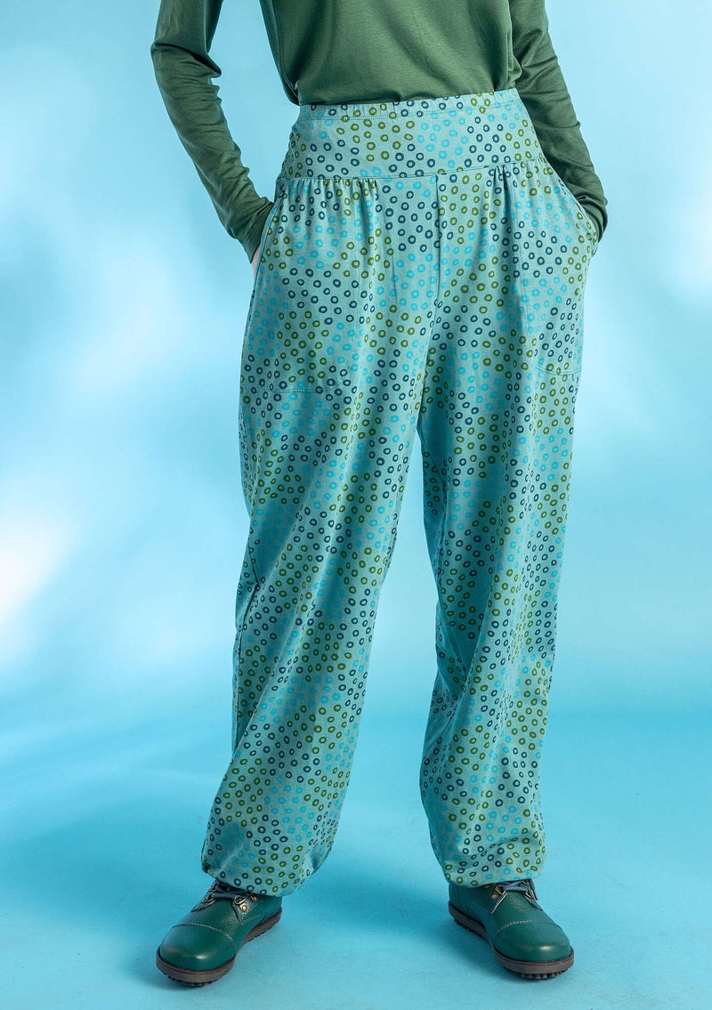 Pantalon  Stella  en jersey de coton biologique/élasthanne aigue-marine