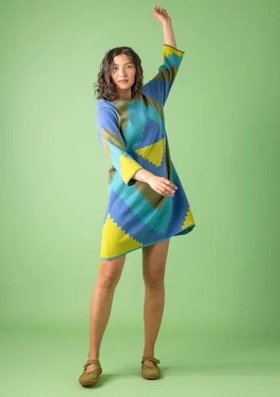 Strickkleid „Cape“ aus Bio-Baumwolle - leinenblau