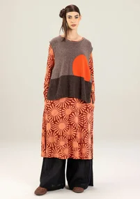 Pull sans manches "Asahi" en maille de laine mélangée recyclée/coton biologique - terre