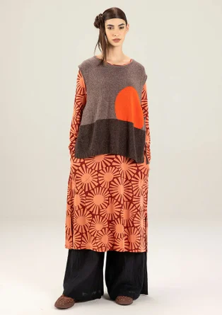 “Asahi” knit vest in a recycled wool blend/organic cotton - potato