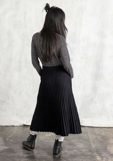 Organic/recycled cotton knit skirt - black/solid-colour