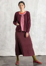 Strickrock aus Bio-/Recycling-Baumwolle - aubergine-dunkelrot