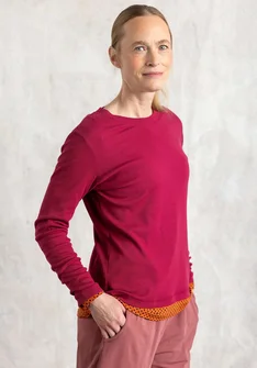Ribbed organic cotton jersey top - red cabbage