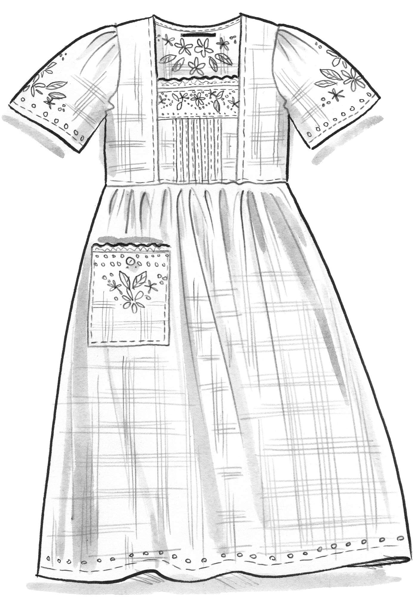 Geweven jurk  Tania  van biologisch katoen