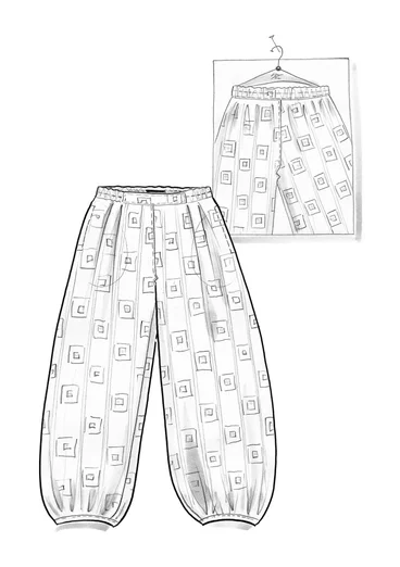 Vevd bukse «Cirrus» i økologisk bomull - hegre