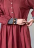 Geblümtes oder einfarbiges Kleid „Leah“ aus luftiger Bio-Baumwolle (dunkelachatrot L)