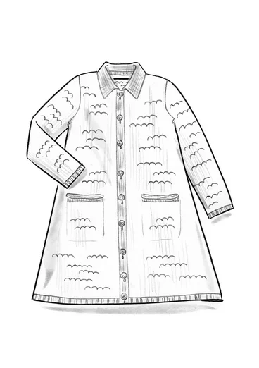 “Wilma” patterned and solid-colour long cardigan in lambswool - mole melange/patterned