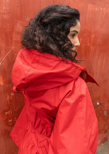 Parka „Judit“ aus Bio-Baumwollgewebe - papageienrot