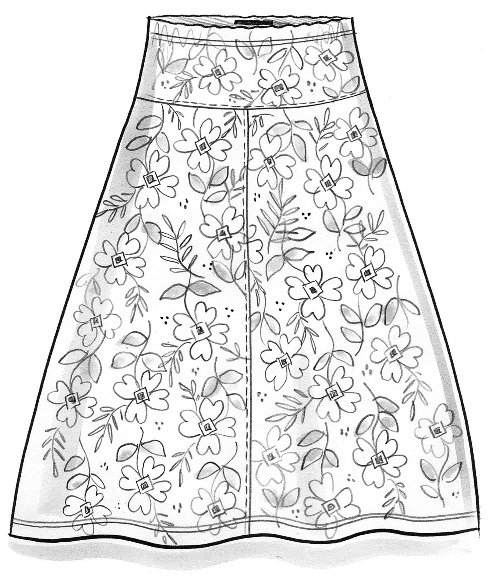 “Flora” lyocell/elastane jersey skirt