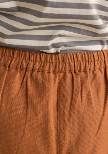 “Esme” woven organic cotton/linen trousers - acorn