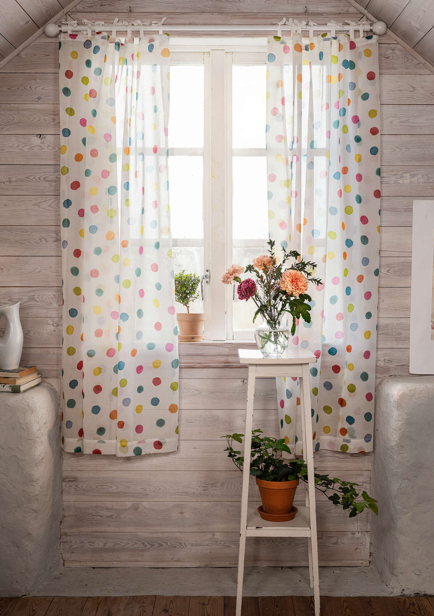 “Azur” organic cotton curtain multicoloured