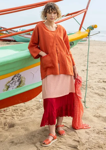 Woven linen jacket - grapefruit