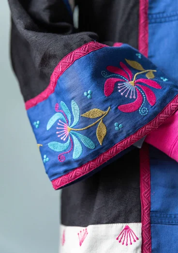 “Mei Lan” jacket in a viscose/cotton/linen blend - black