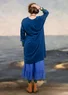 Velour dress in organic cotton/recycled polyester/spandex (indigo M)