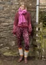 Legging fleuri "Idun" en lyocell/élasthanne (aubergine L)