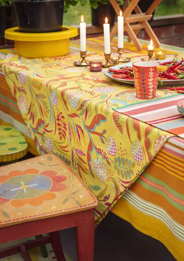 “Artichoke” tablecloth in organic cotton - coltsfoot