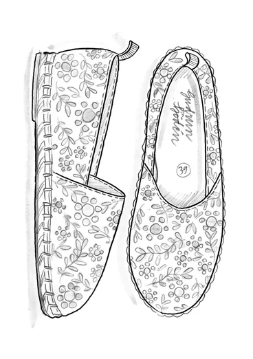 Espadrilles „Hake“ aus Baumwolle - weinrot