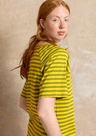 Basic-Streifenshirt aus Bio-Baumwolle - grünpfeffer-dijonsenf