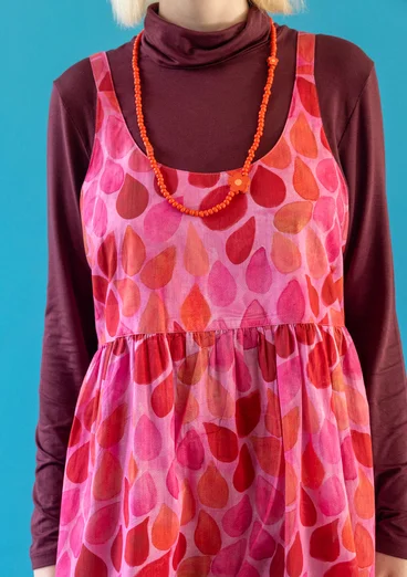 “Antoinette” woven dress in organic cotton - hibiscus