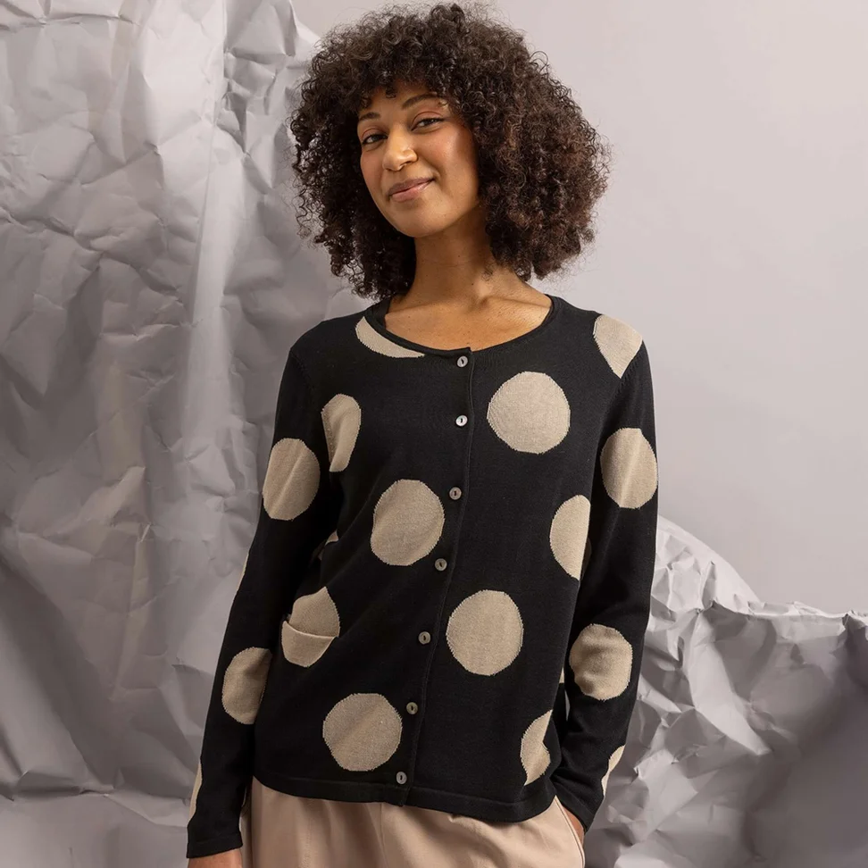“Ina” organic cotton/lyocell cardigan - black