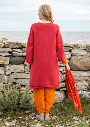 Coatigan in felted organic wool - rosewood