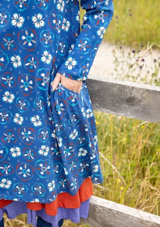 Tricot jurk "Star" van biologisch katoen - porseleinblauw