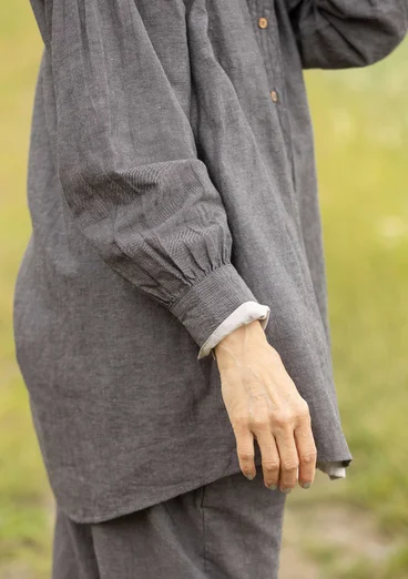Chemise "Dunes" en coton biologique/lin - gris cendré