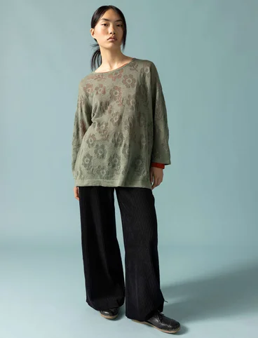 Linen/recycled linen pointelle sweater - hopper