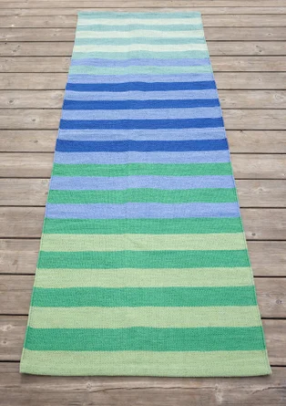 “Suiheisen” organic cotton hallway mat - sea blue