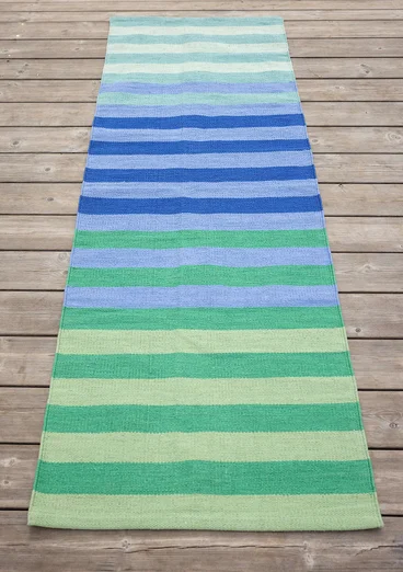 “Suiheisen” organic cotton hallway mat - sea blue
