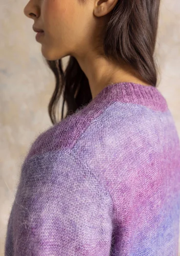 Langstrickjacke „Bello“ aus Alpaka/Wollgemisch - hyazinthe