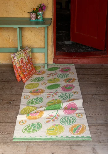 “Nest” hallway runner in organic cotton - cicada