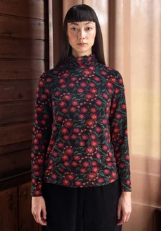 Top col roulé "Dagny" en jersey de lyocell/élasthanne - noir