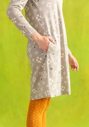 Tunique "Iris" en coton biologique/modal - gris éléphant/motif