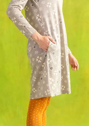 Tunique "Iris" en coton biologique/modal - gris éléphant/motif