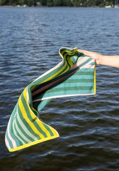 “Sunset” organic cotton towel - green sea glass