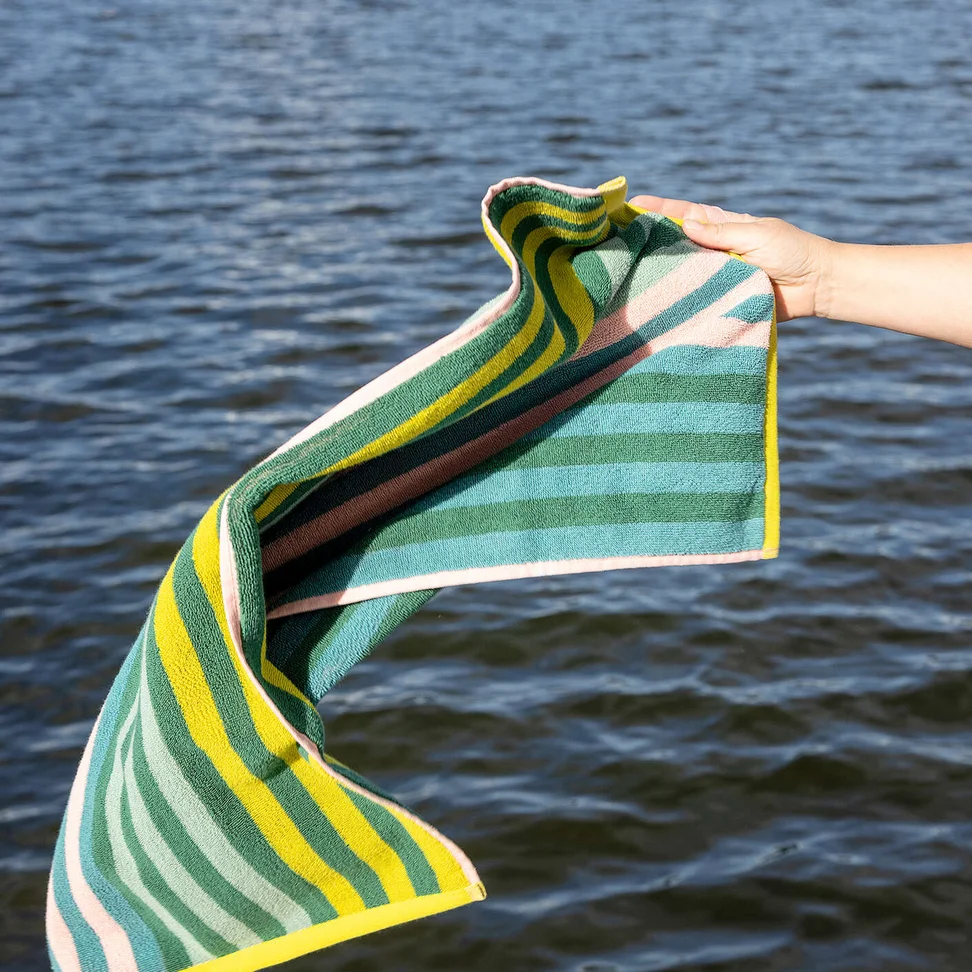 Handdoek "Sunset" van biologisch katoen - groen zeeglas