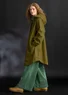 Veste de pluie ”Hedda” en coton biologique tissé (olive foncé S)