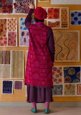 Gebreid lang gilet "Oda" van linnen/biologisch katoen - tranbr