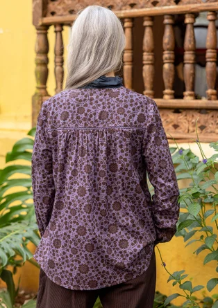 Blouse "Marianne" en coton biologique - lilas-gris