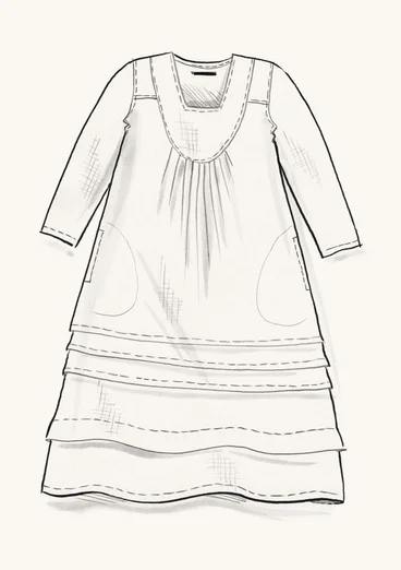 Geweven linnen jurk - zwart